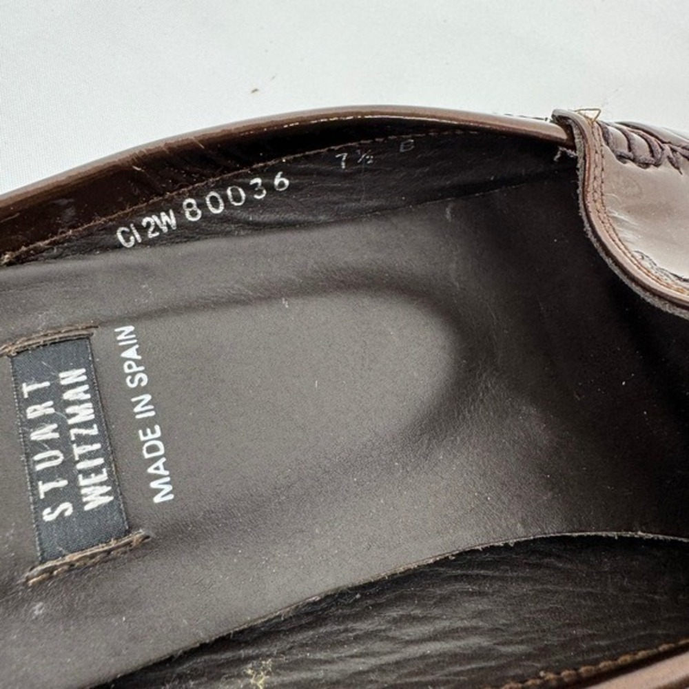 Stuart Weitzman Patent Leather Mules‎ Women 7.5 Turtle Brown - Picture 4 of 15